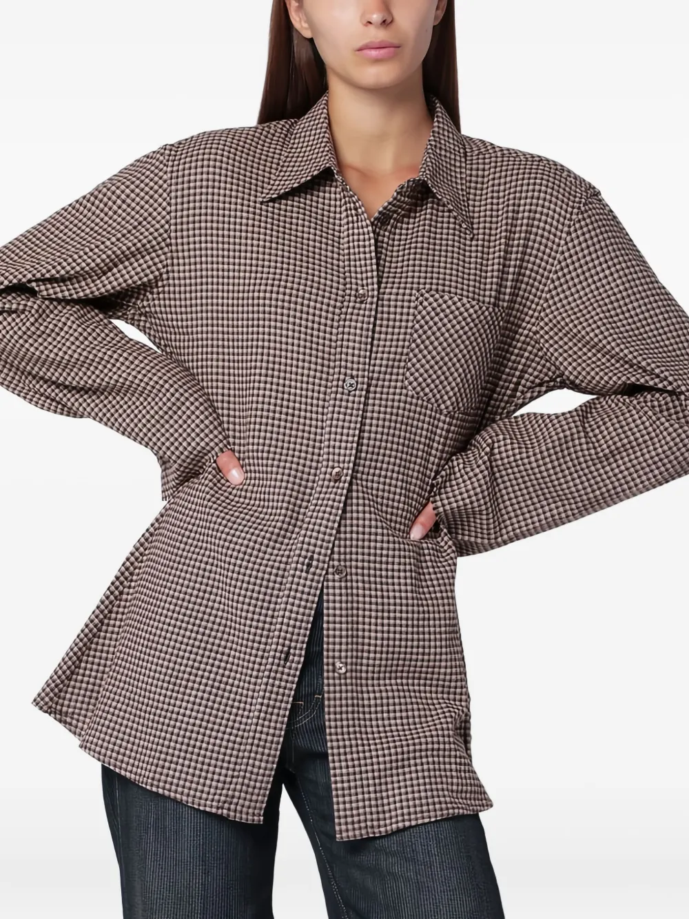 OUR LEGACY camisa con estampado geométrico | marrón | Image 1