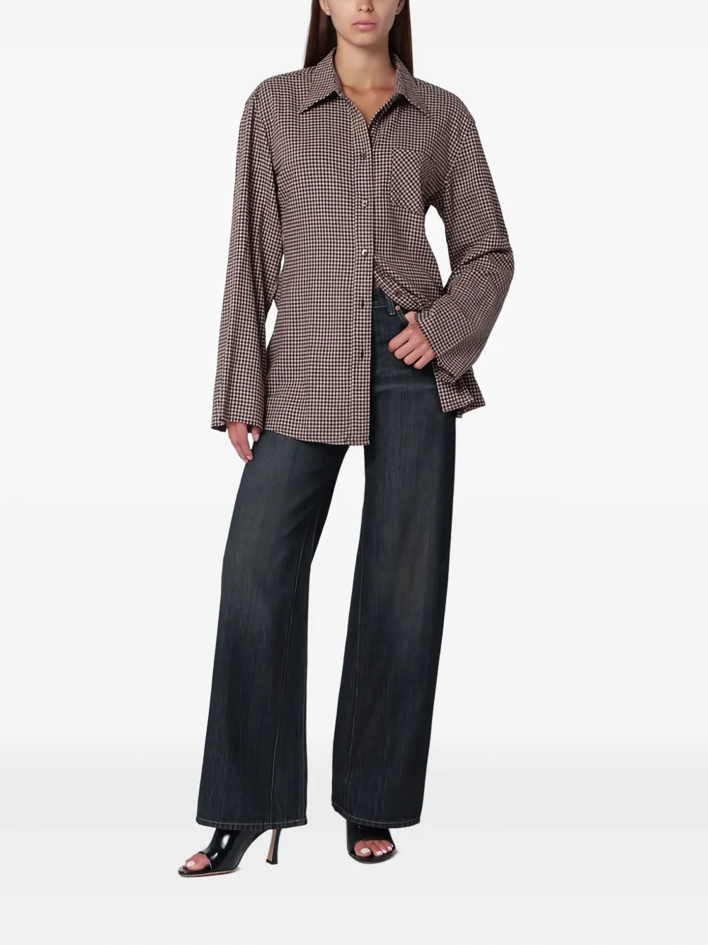 OUR LEGACY Blouse met geometrische print - Bruin