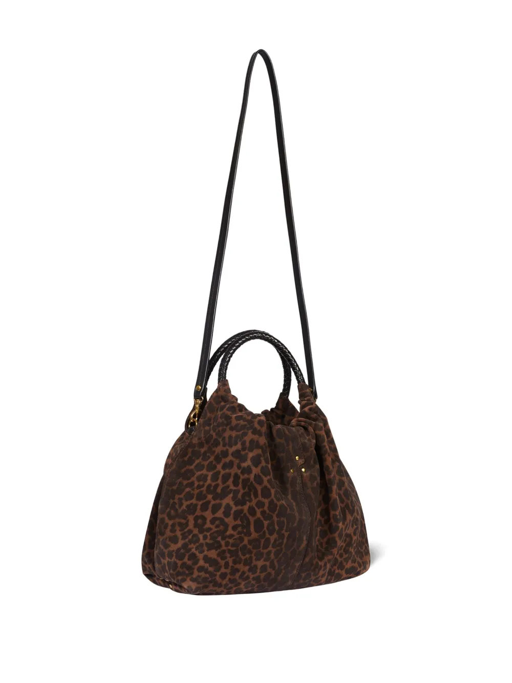 Jérôme Dreyfuss Gordi M Leopard Tote Bag In Brown