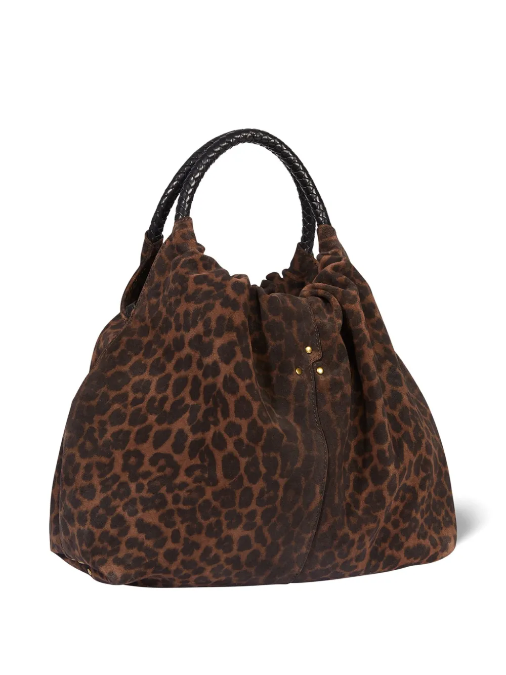Jérôme Dreyfuss Gordi M Leopard Tote Bag In Brown