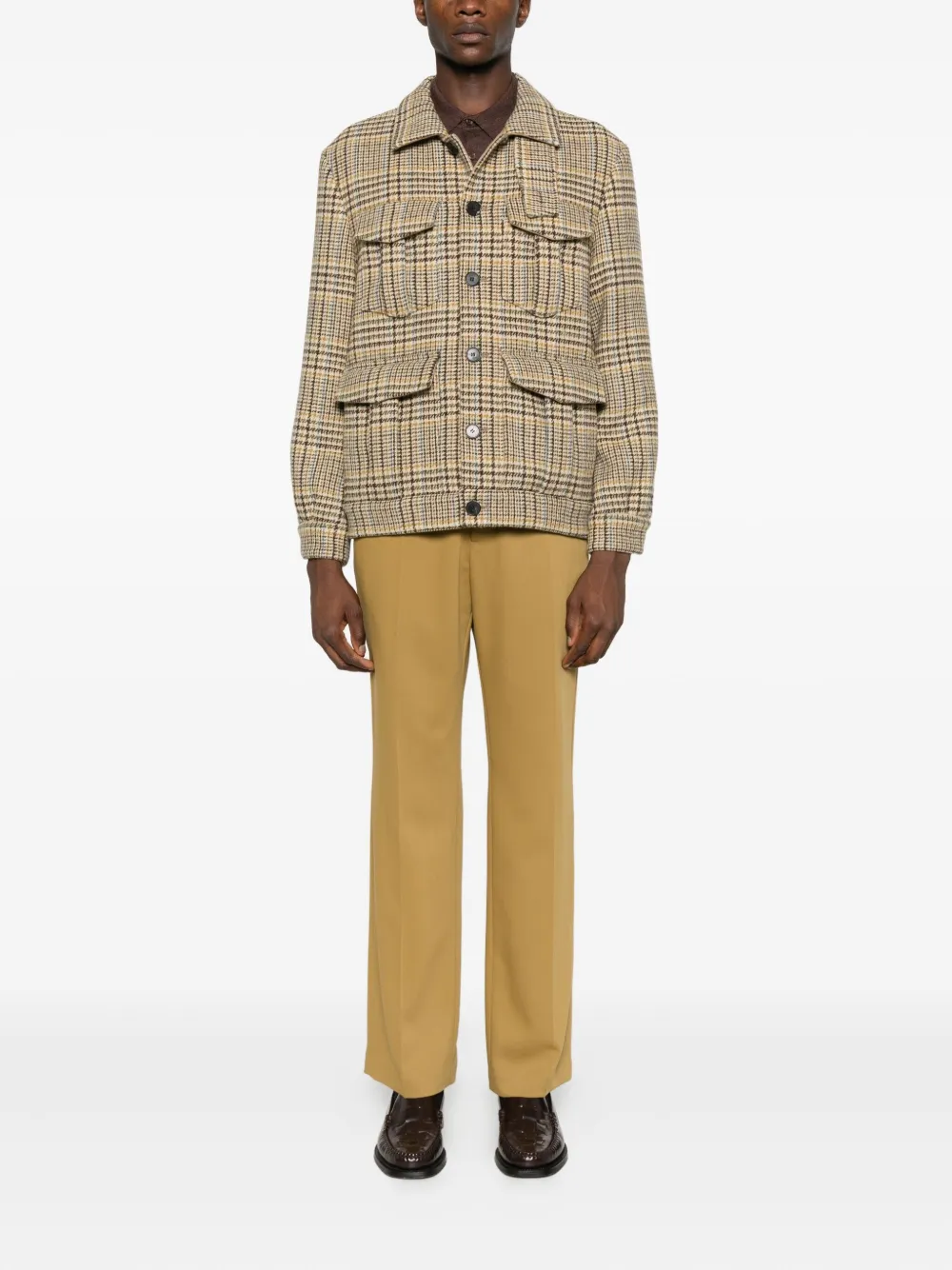 AMARÁNTO check-print flap-pocket coat | Abrigos con botonadura simple | Image 2