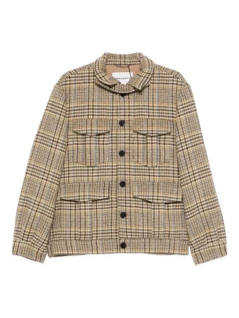 AMARÁNTO check-print flap-pocket coat