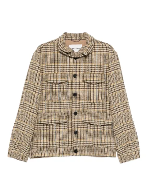 AMARÁNTO check-print flap-pocket coat