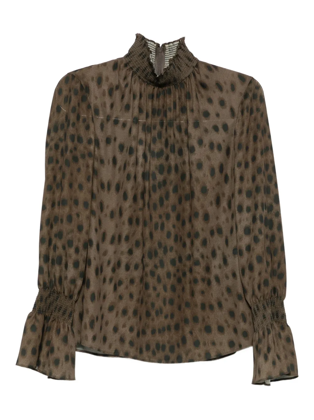 Akris Punto Ruffled Blouse In Brown