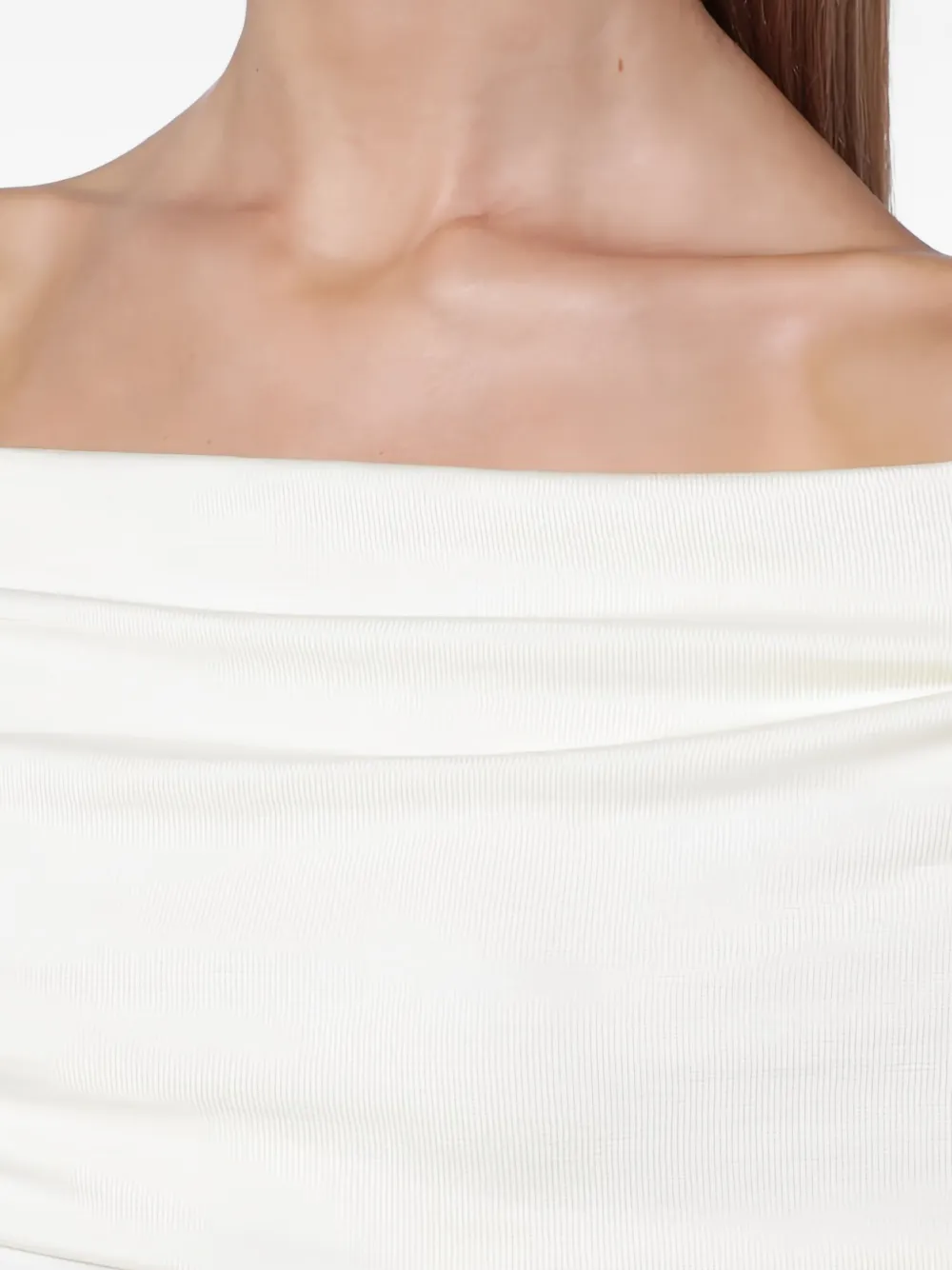 Almada Label Draped Maglia Top In Neutral