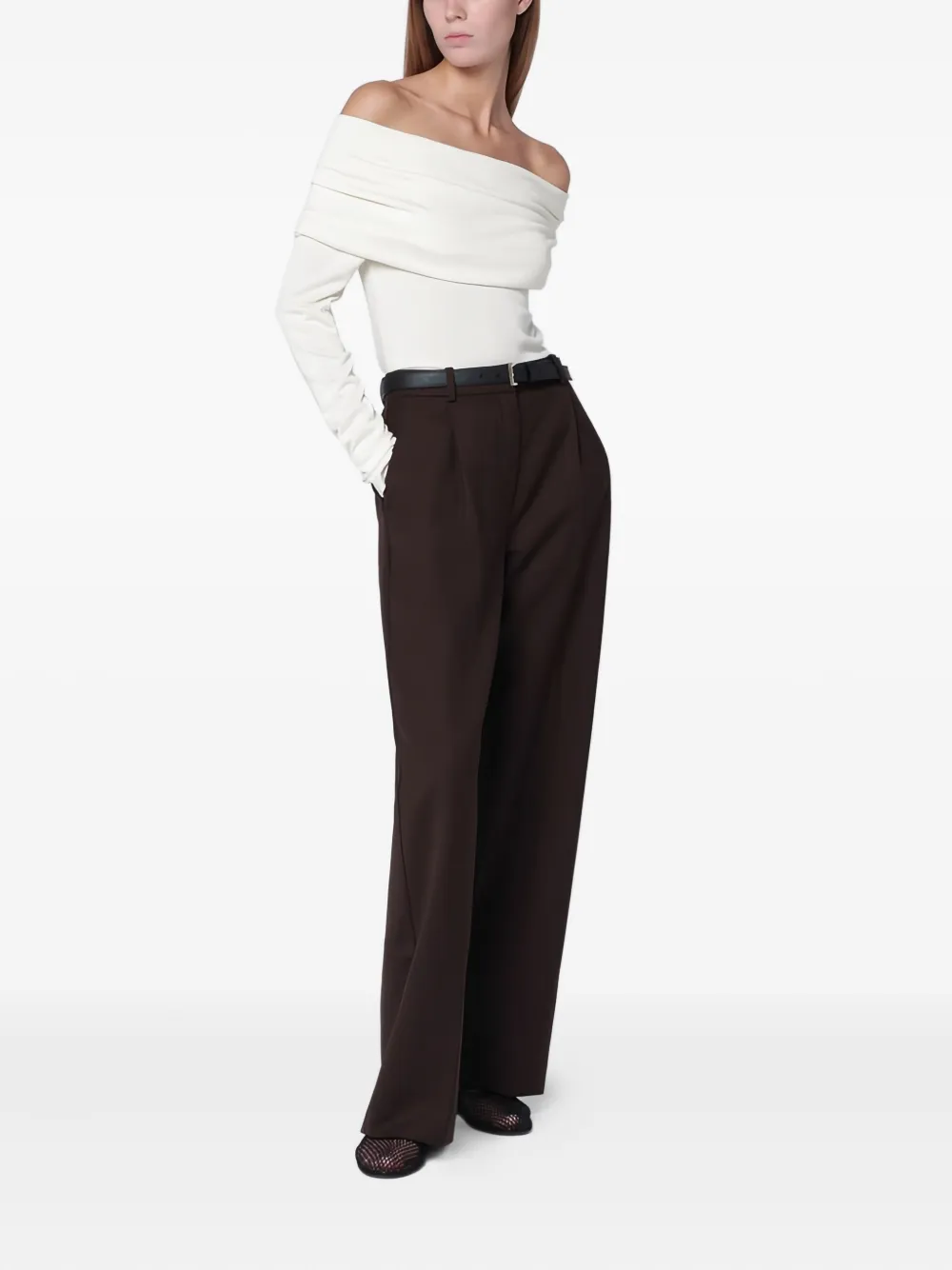 Almada Label Draped Maglia Top In Neutral