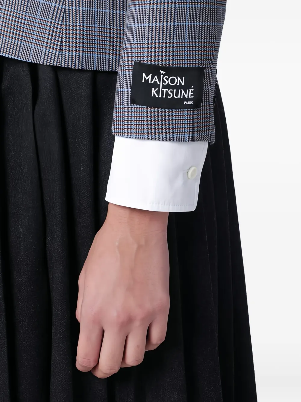 Maison Kitsuné Plaid-check Single-breasted Blazer In Blue