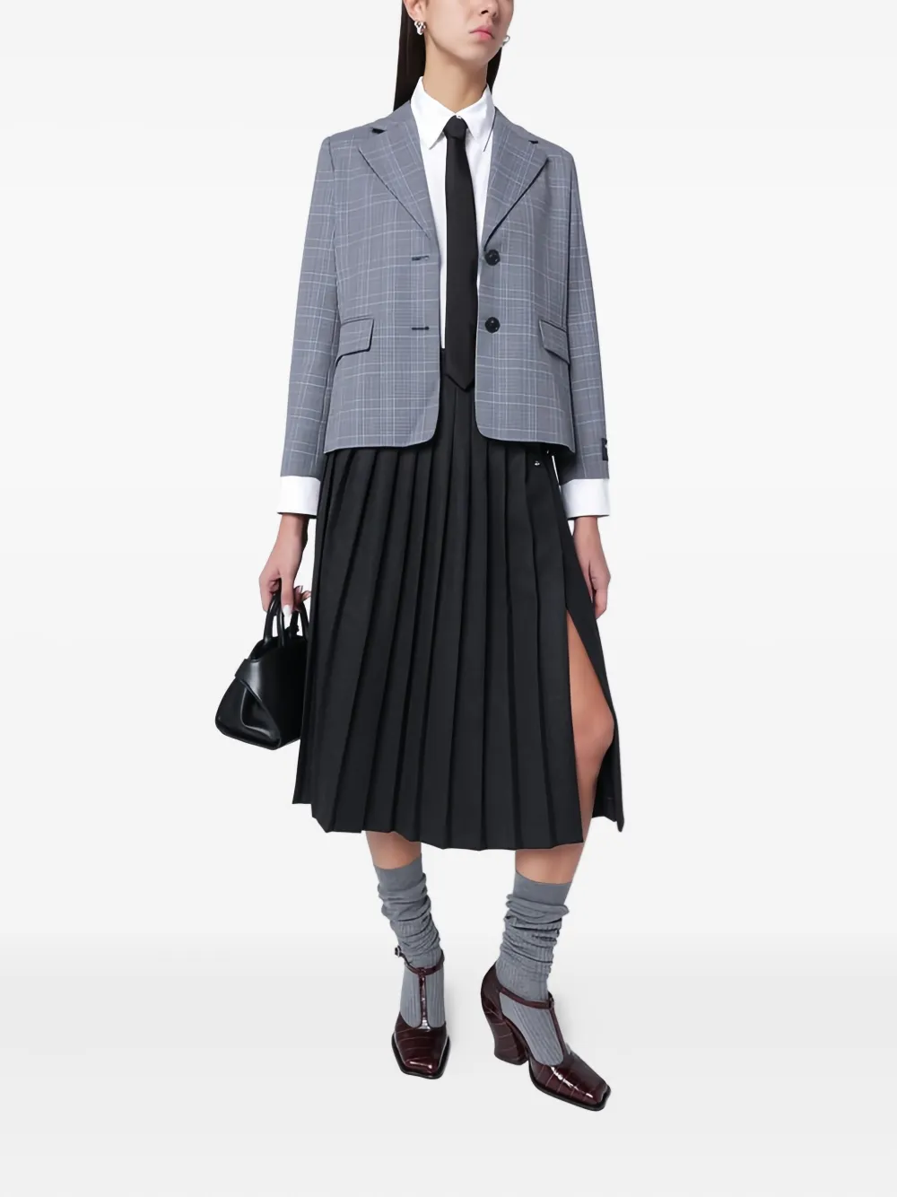 Maison Kitsuné Plaid-check Single-breasted Blazer In Blue