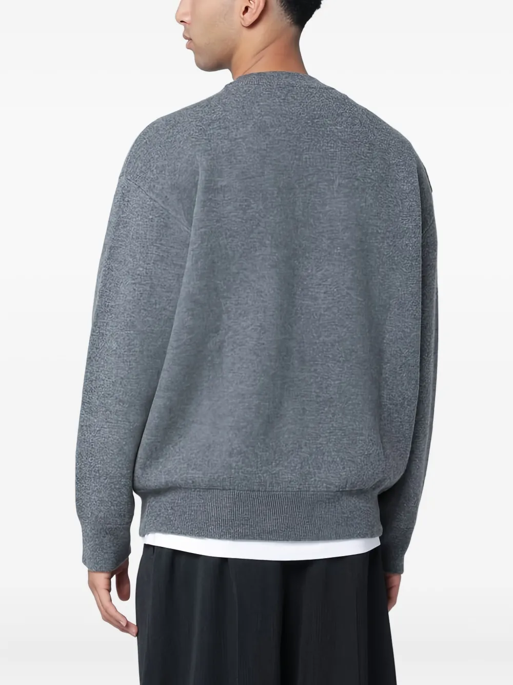 Soft Goat Grey Cashmere Crewneck Sweater In Gray
