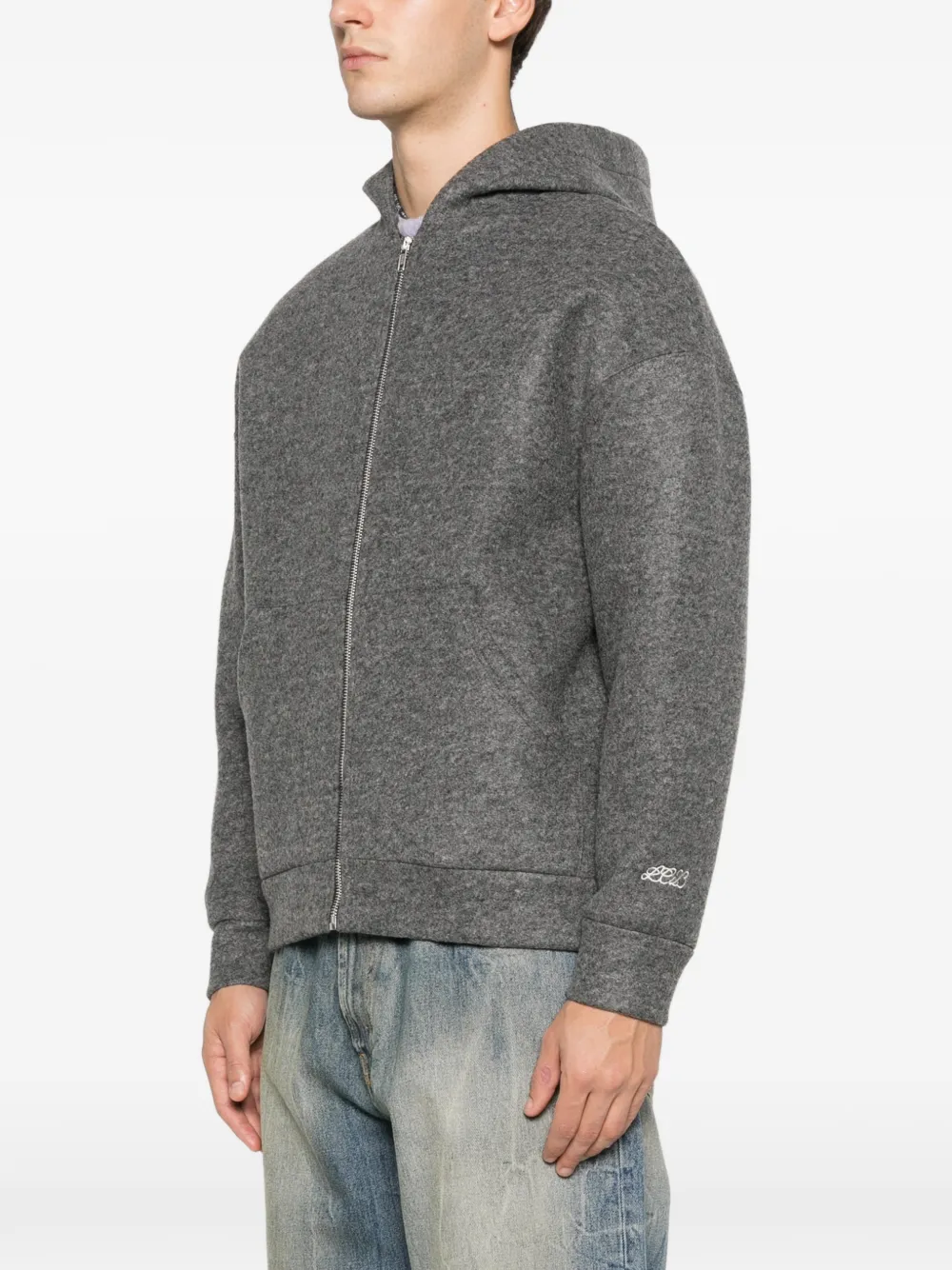 Lc23 Zip-up Hooded Jacket In Gray