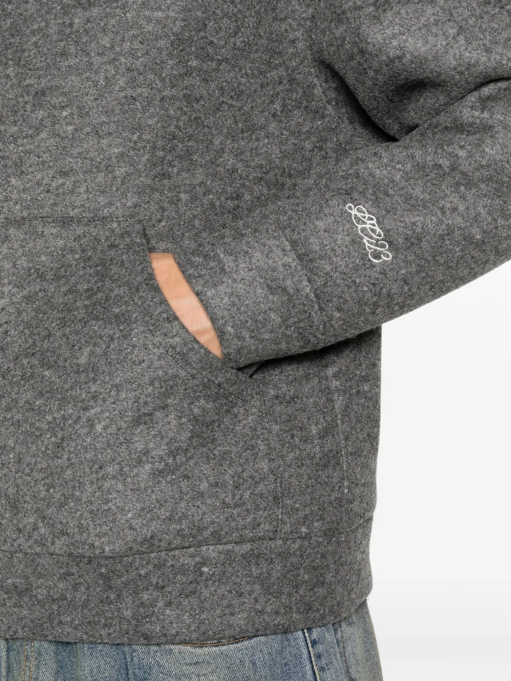 Lc23 Zip-up Hooded Jacket In Gray