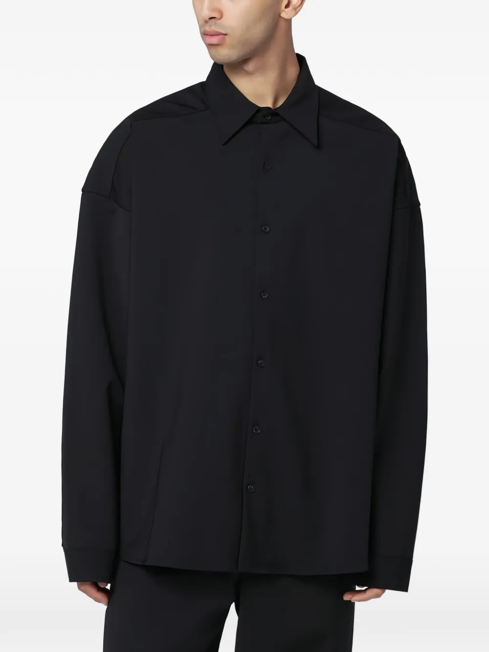 ENTIRE STUDIOS long-sleeve wool shirt - Nero