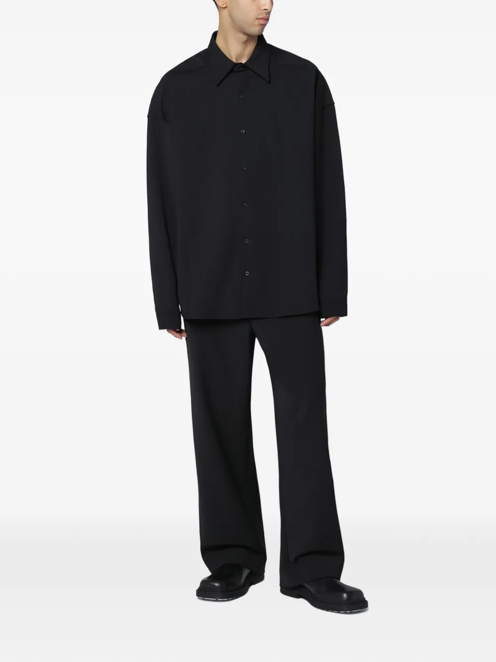 ENTIRE STUDIOS long-sleeve wool shirt - Zwart