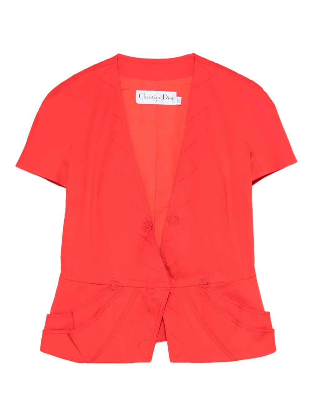 Christian Dior Pre-Owned 2000s ショートスリーブ ジャケット - レッド Christian Dior Pre-Owned 2000s ショートスリーブ ジャケット - レッド