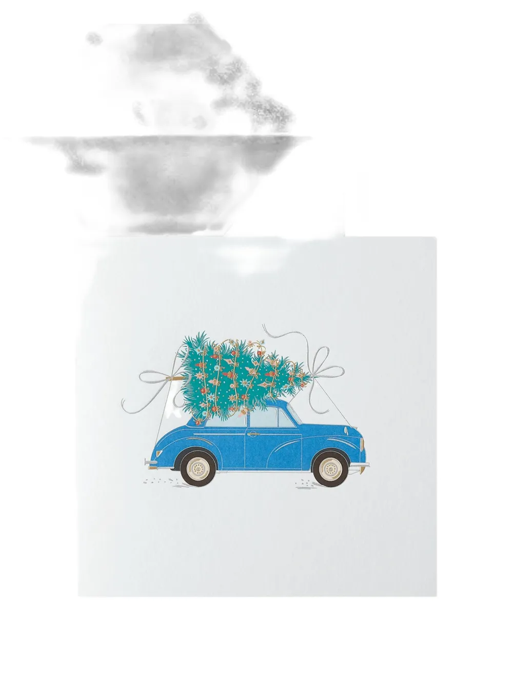 Smythson Car-print Christmas Card Set (pack Of Ten) In White