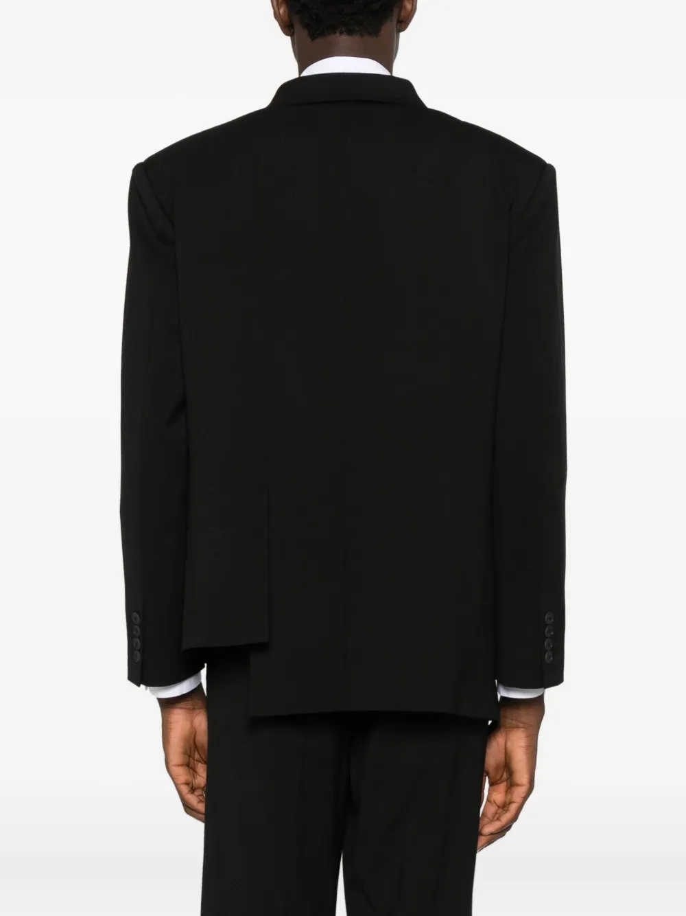 Medeea Asymmetric Double-breasted Blazer In Black