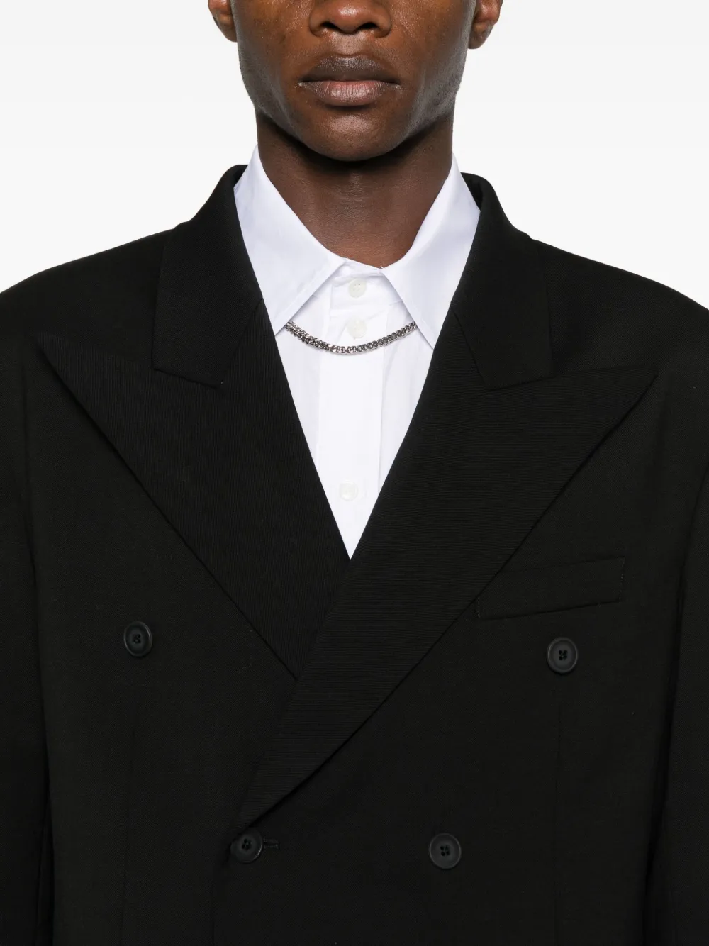 Medeea Asymmetric Double-breasted Blazer In Black