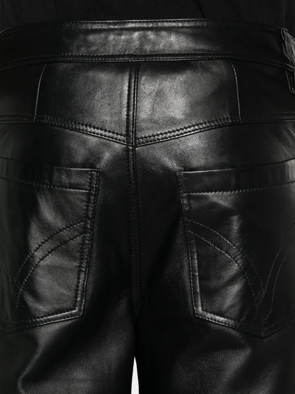 Medeea Leather Straight-leg Trousers In Black
