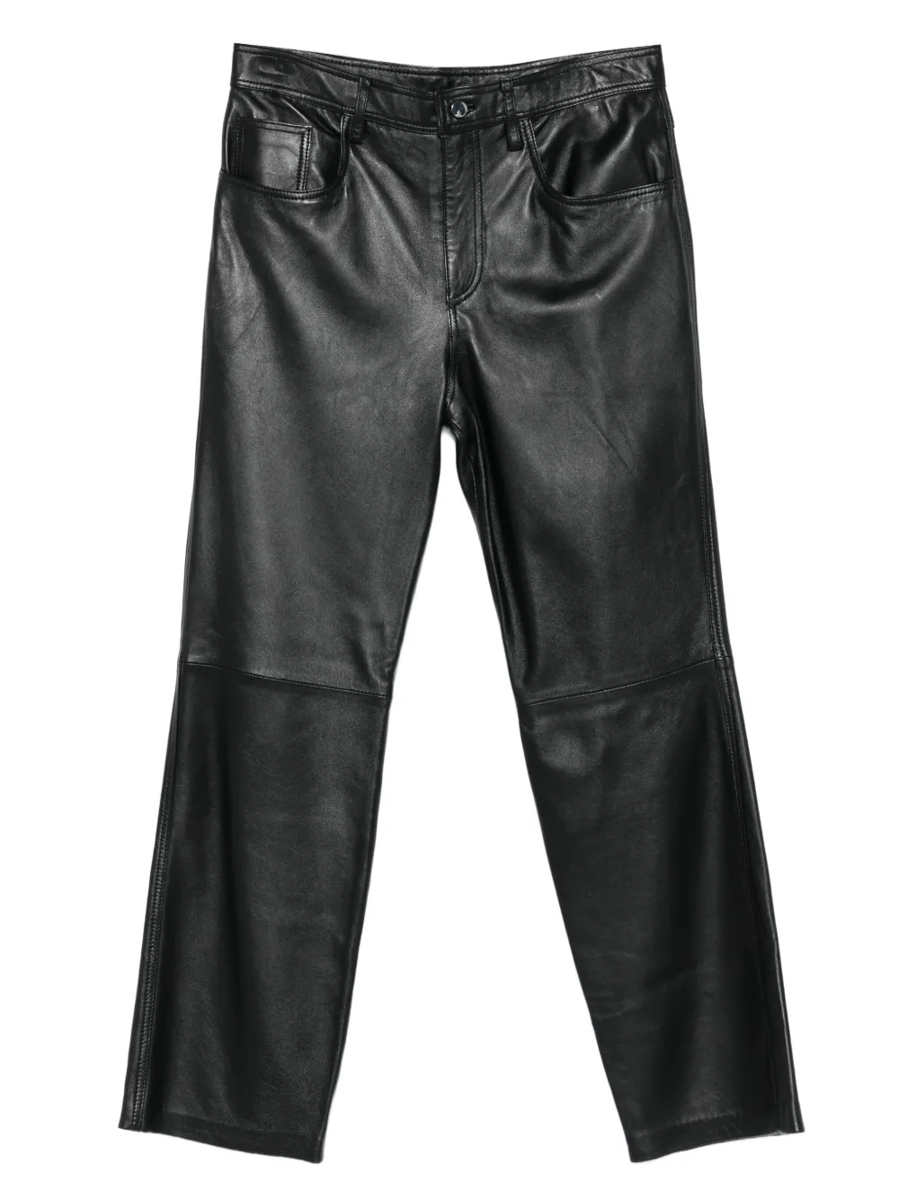MEDEEA leather straight-leg trousers | Black | Image 1