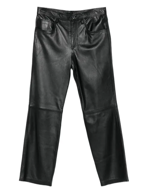 MEDEEA leather straight-leg trousers