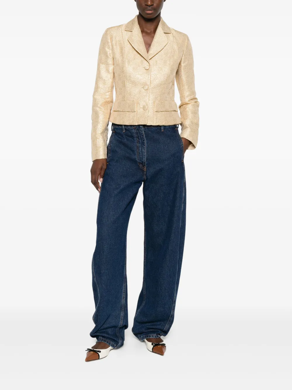 Pre-owned Dior 2010s Single-breasted Blazer In Gold