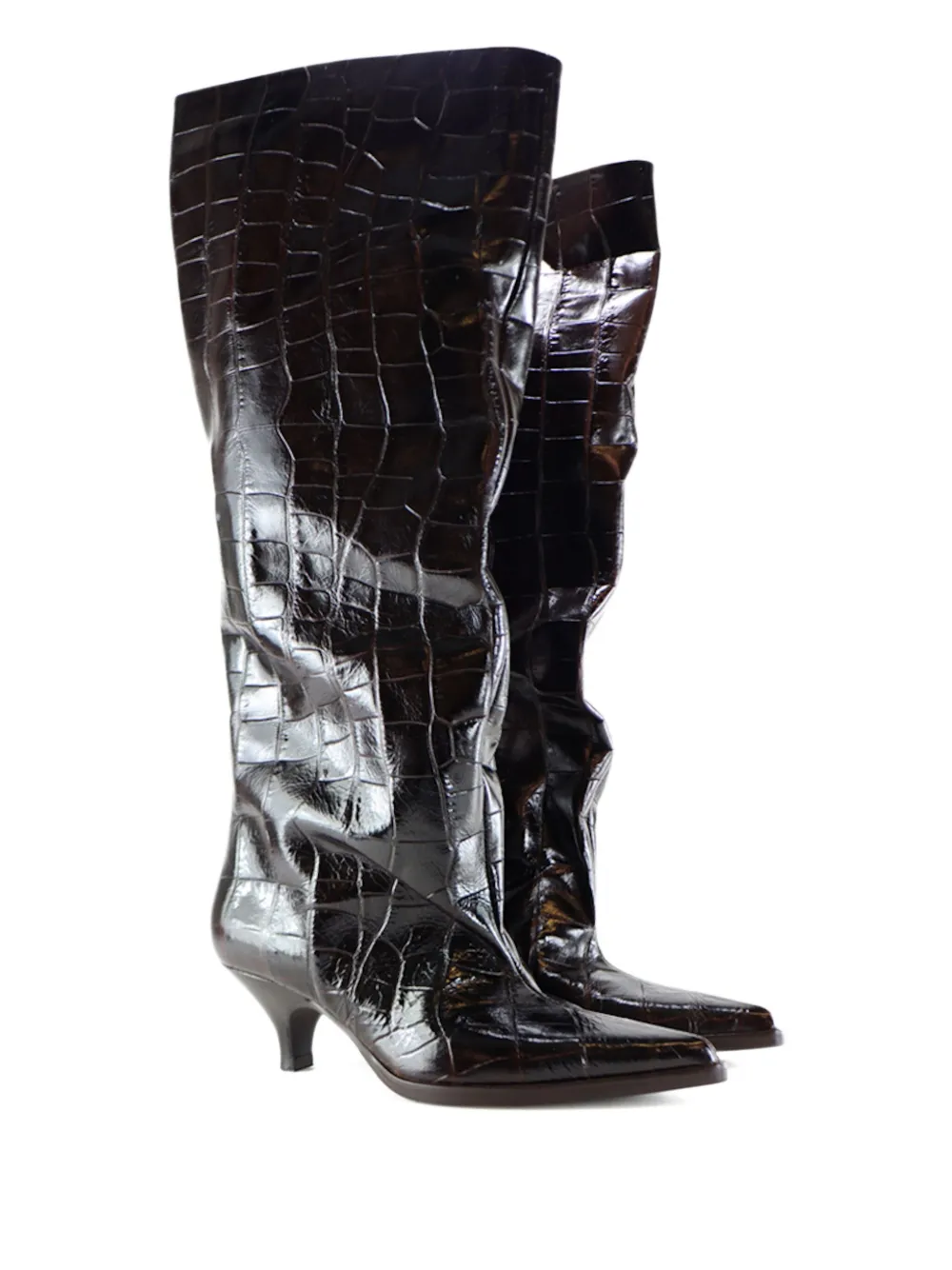 Notabene Yolanda Stiefel mit Kroko-Effekt 60mm | Kniehohe Stiefel | Image 2