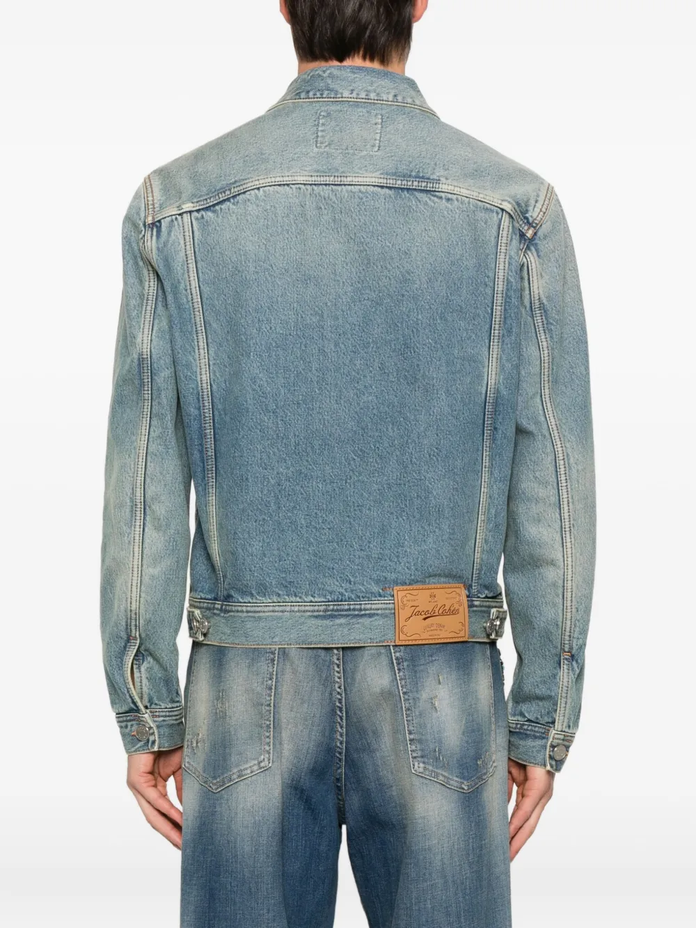Jacob Cohen Buttoned Denim Jacket In Animal Print