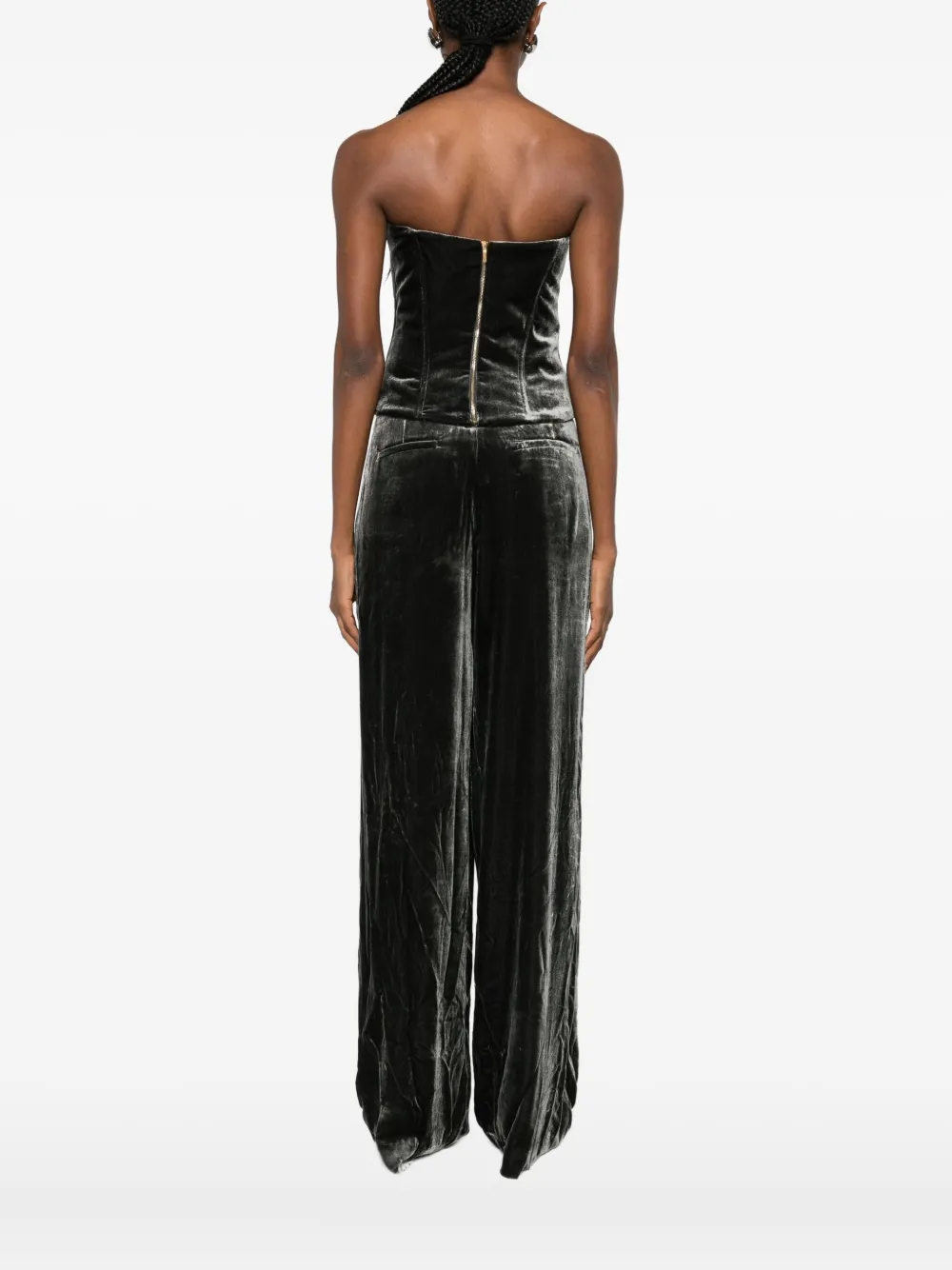 Raquel Diniz Velvet Corset In Gray