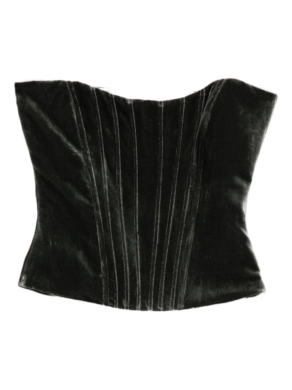 Raquel Diniz Velvet Corset In Gray