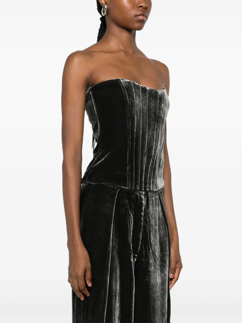  Raquel Diniz Velvet Corset - Grey 