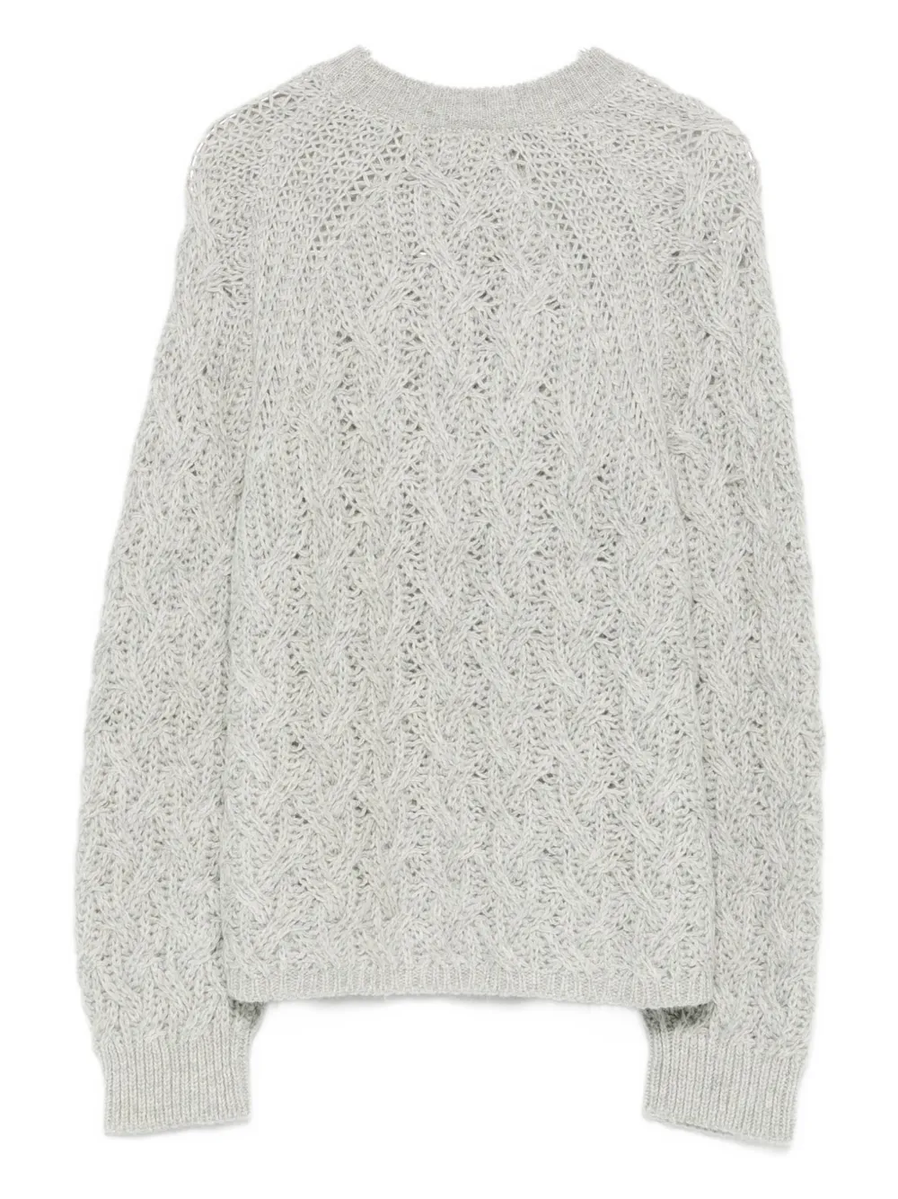 Antonelli Openwork Knitted Sweater In Gray