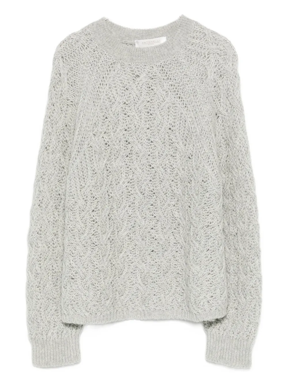 Antonelli Openwork Knitted Sweater In Gray