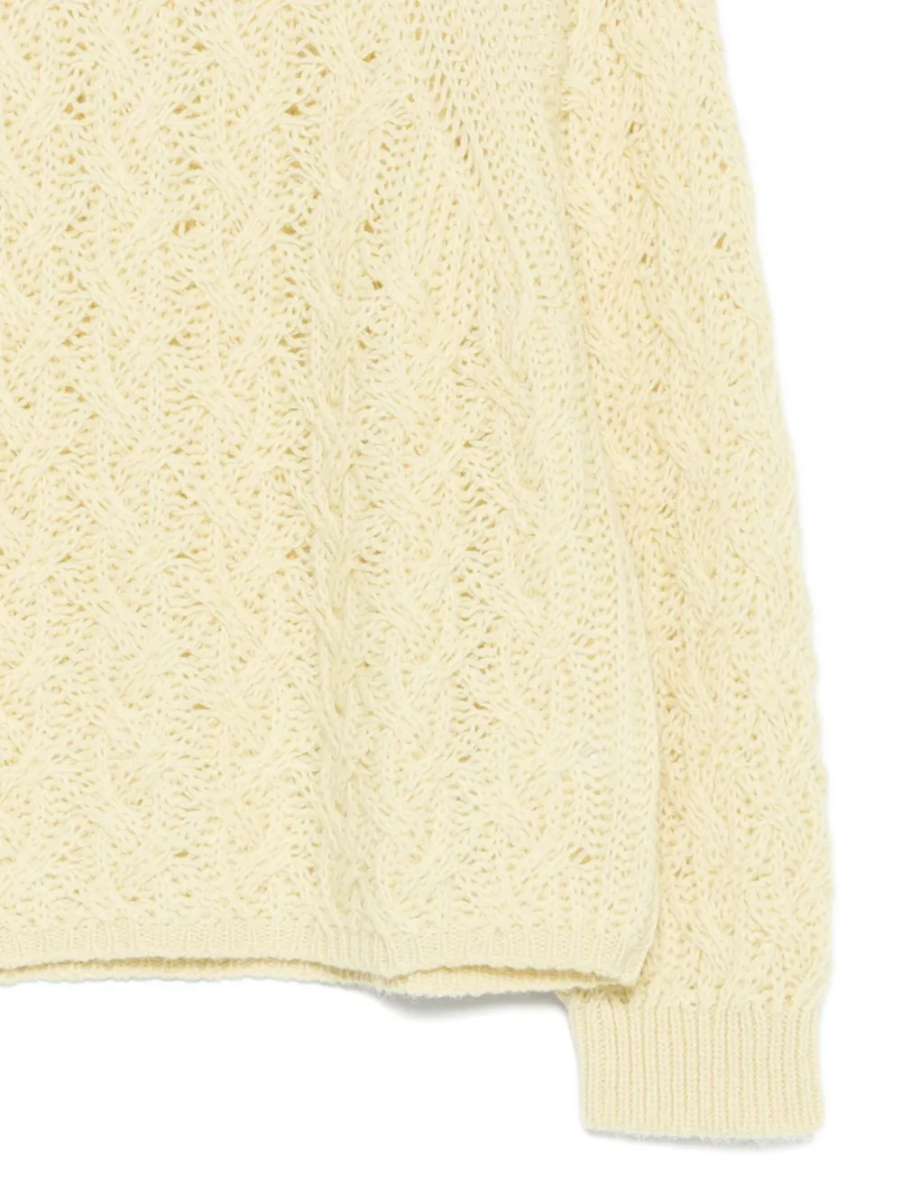 Antonelli Openwork Knitted Sweater In Yellow