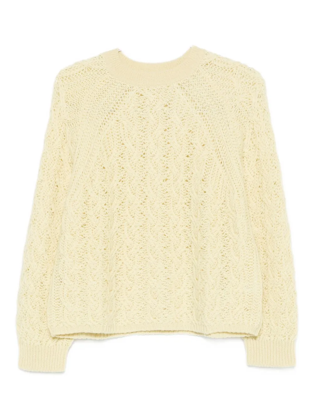 Antonelli Openwork Knitted Sweater In Yellow