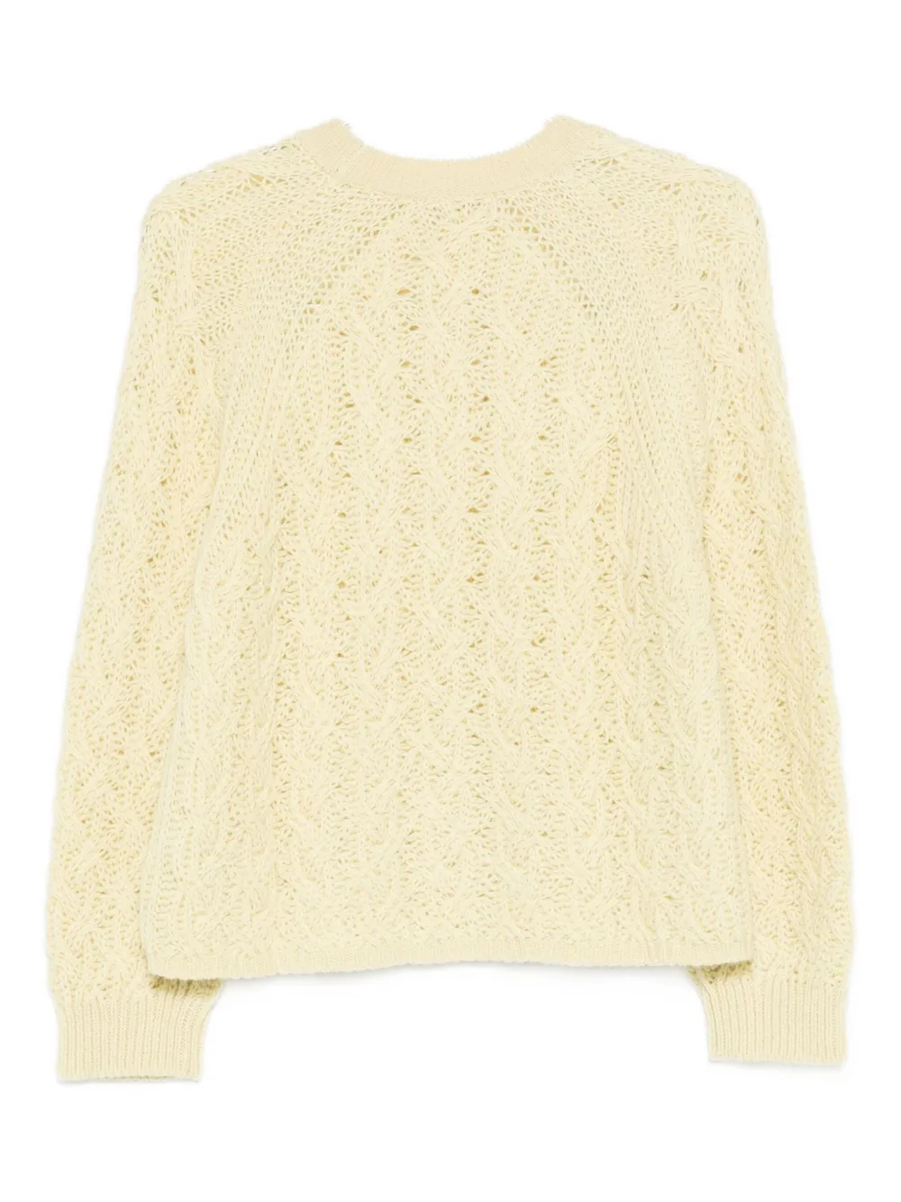 Antonelli Openwork Knitted Sweater In Yellow