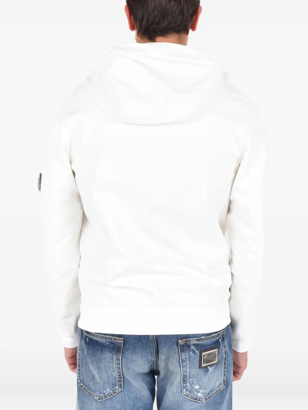 C.p. Company Shell-r Hooded Zip Jacket In White