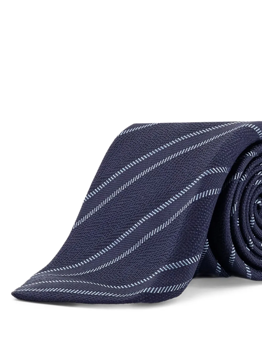 Kiton Gestreepte stropdas - Blauw