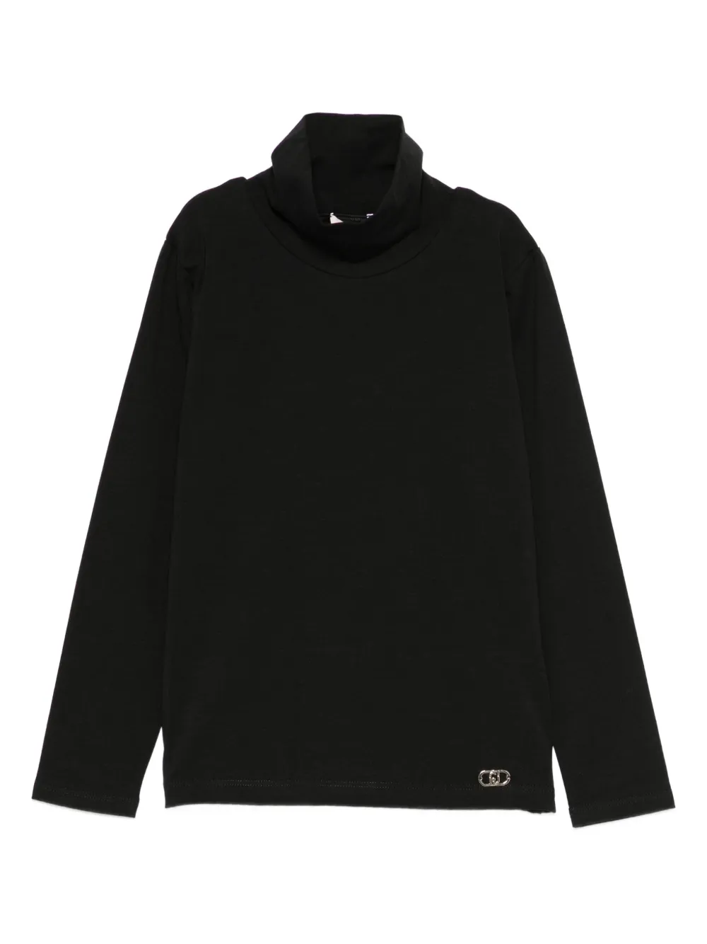 Liu •jo Roll-neck Logo-plaque Sweatshirt In Black