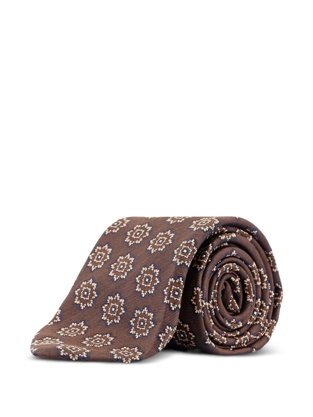 Kiton cravate en soie | marron | Image 1