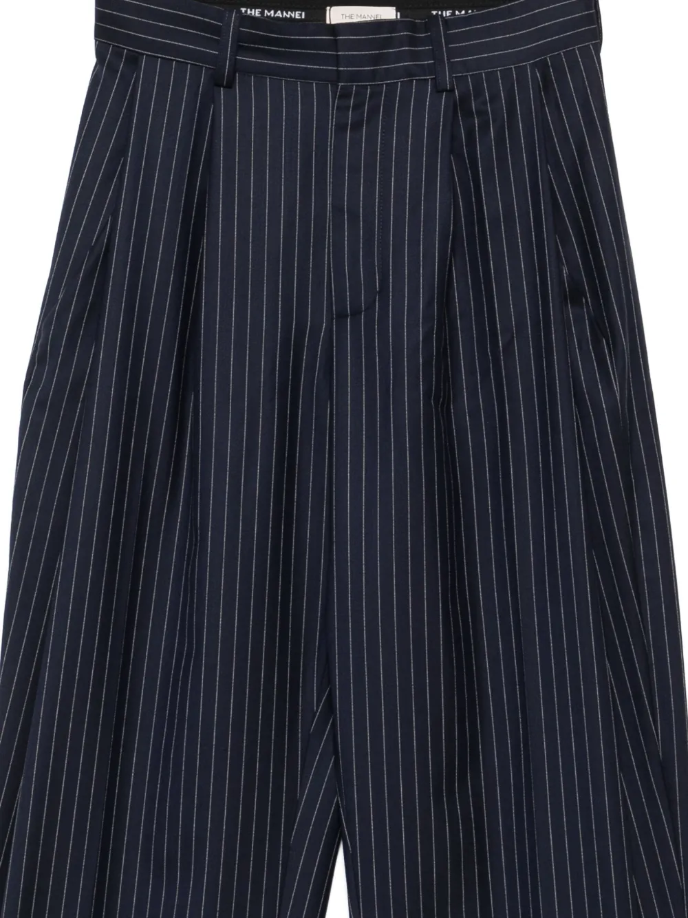 The Mannei pinstripe-pattern wide-leg trousers Blauw
