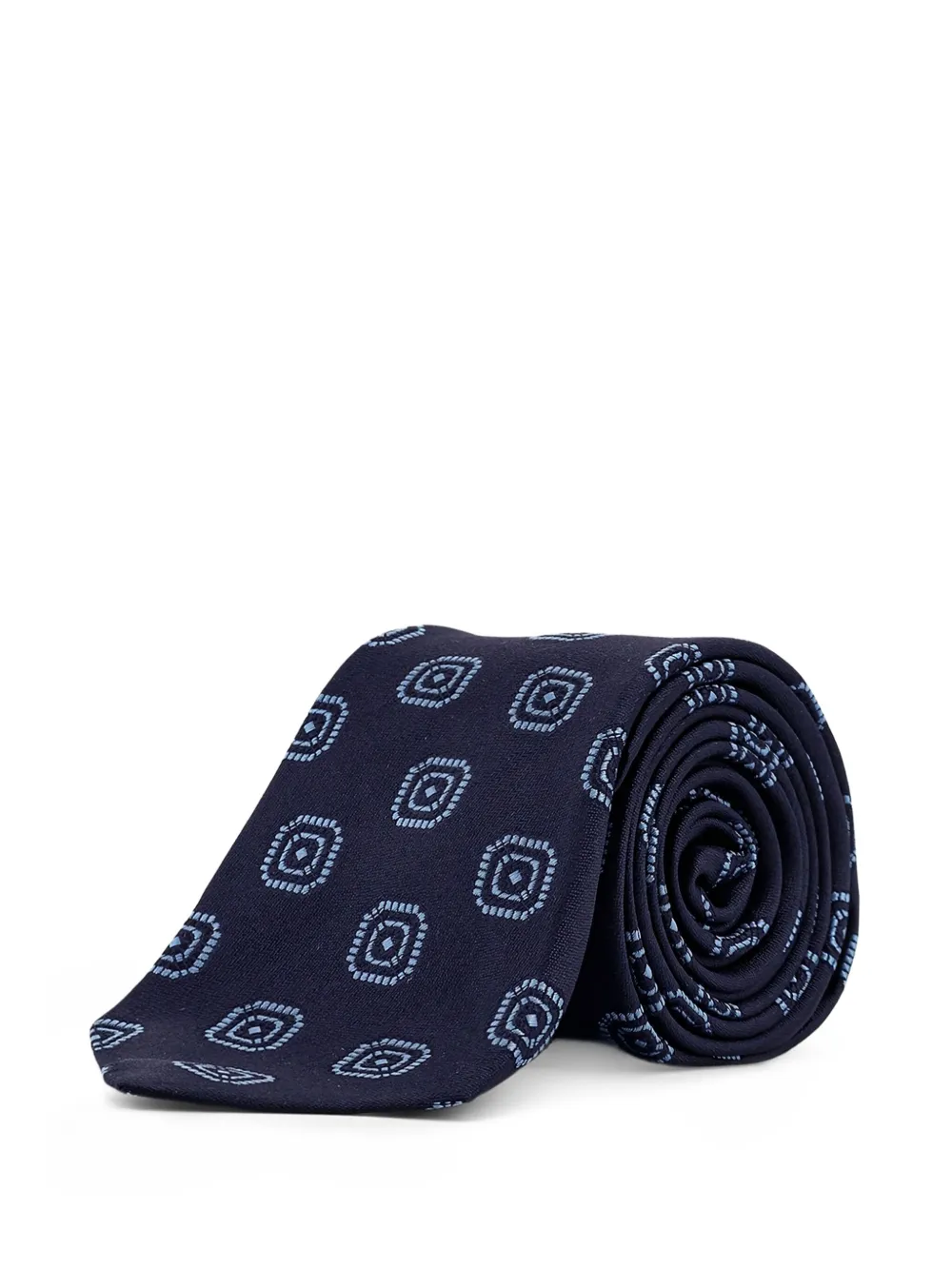 Kiton geometric-pattern tie | azul | Image 1