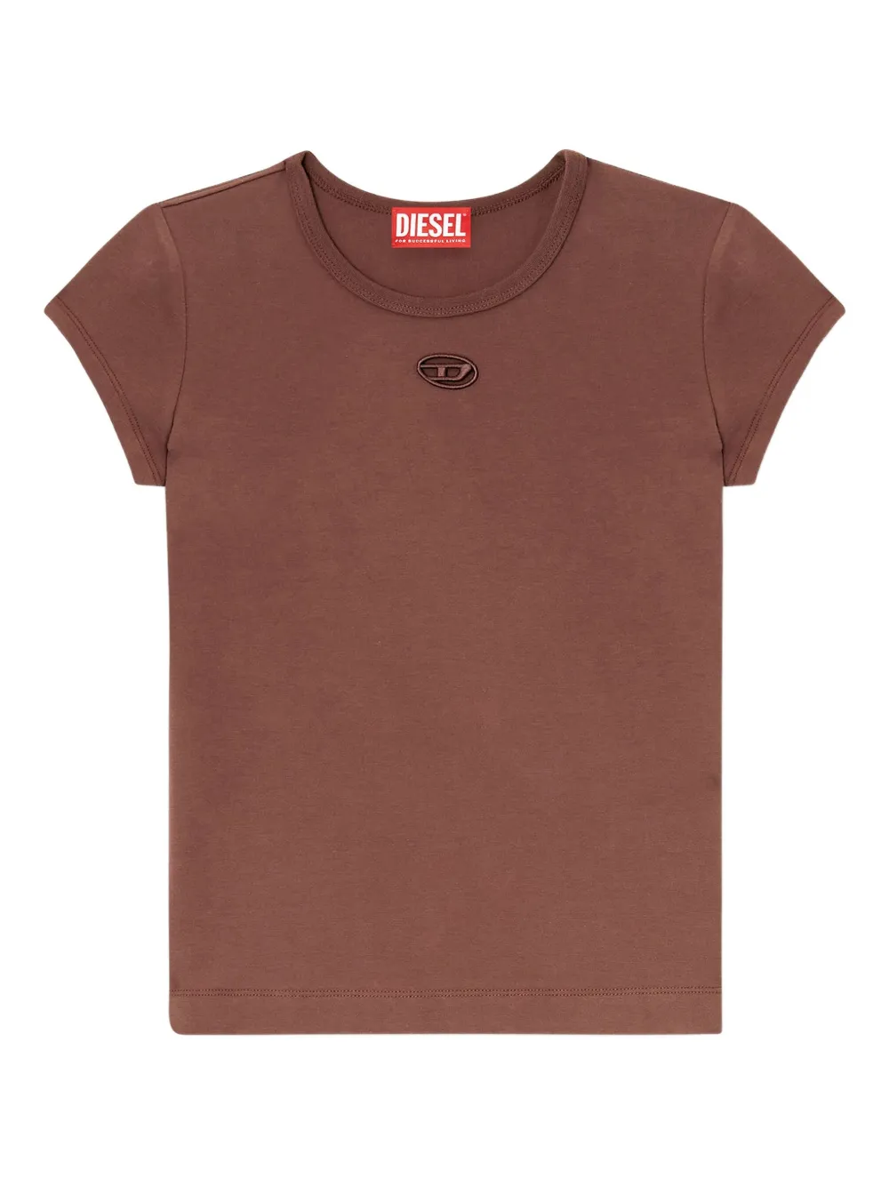 Diesel T-angie Logo-embroidery T-shirt In Brown