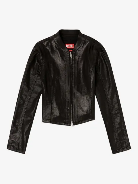 Diesel cropped jacket in shiny coated Joggjeans®