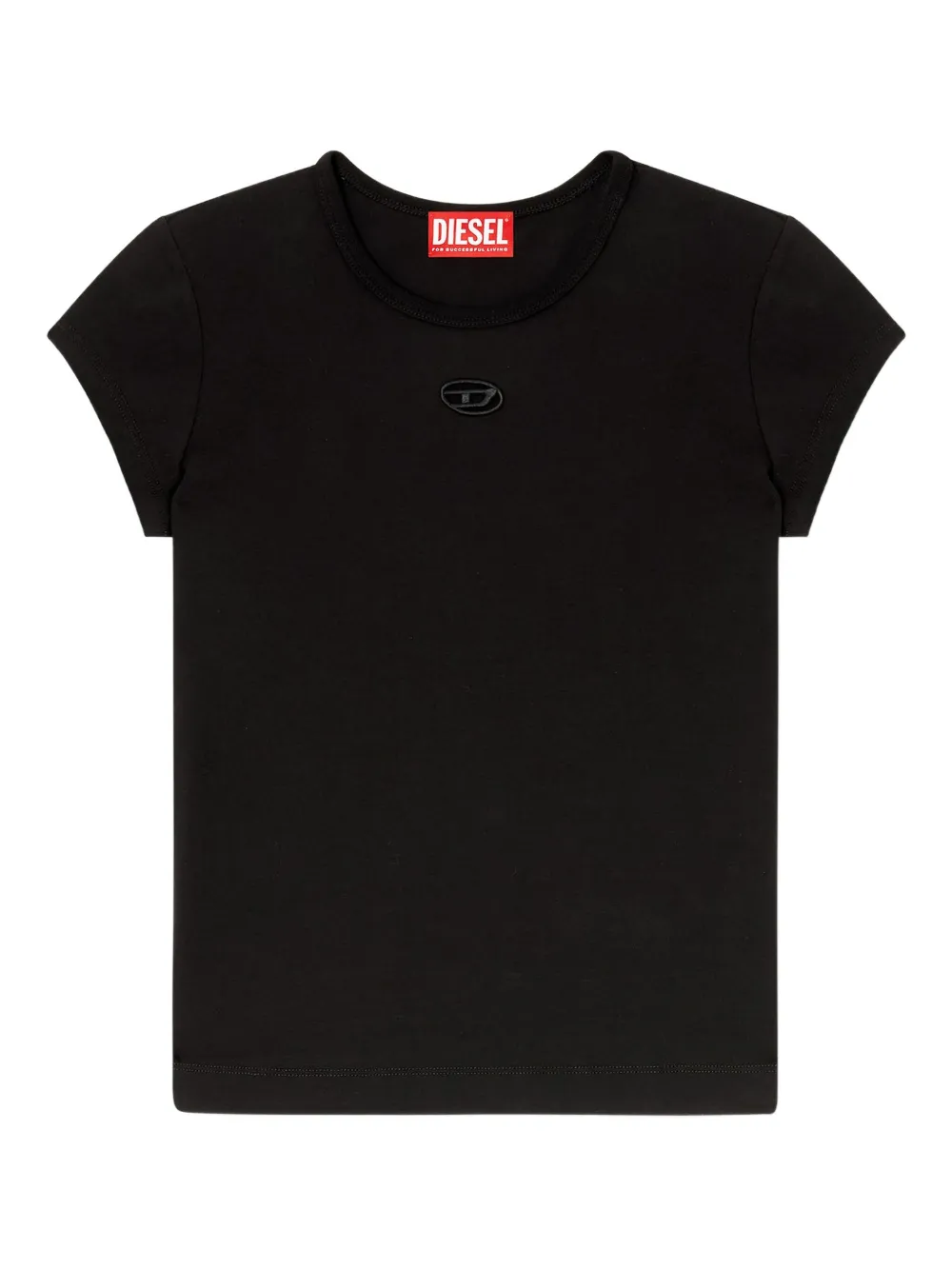 Diesel T-angie Logo-embroidery T-shirt In Black