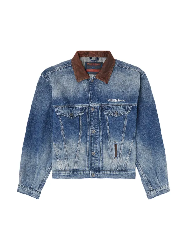 トップス archive diesel tricot denim jacket Knit Diesel Jaqueta Jeans D-Denver-S1 | Azul | FARFETCH BR