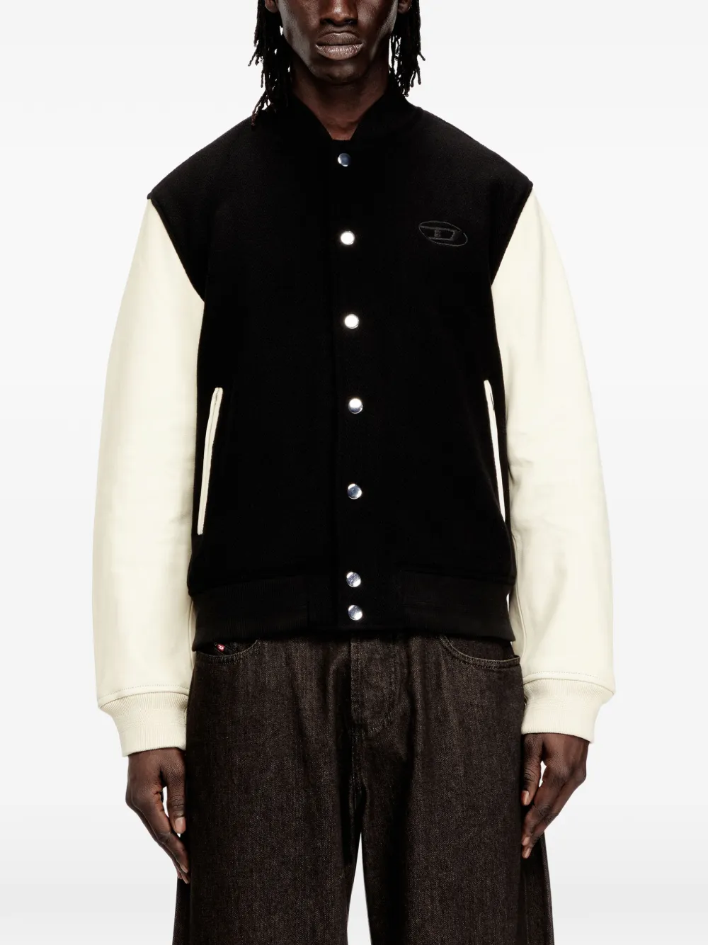  Diesel L-arry-wrd Bomber Jacket - Black 
