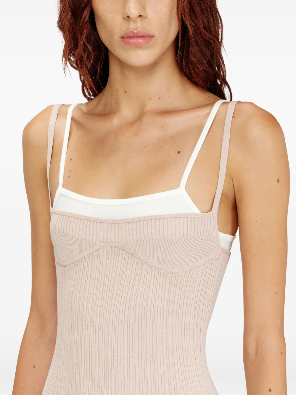 Diesel M-Zandra geribbelde mini-jurk Beige