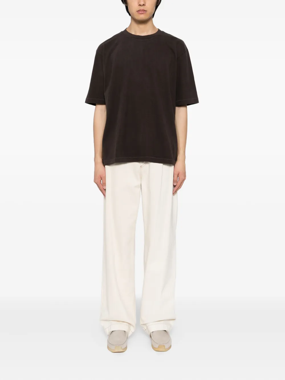 Wax London T-shirt met ronde hals - Bruin