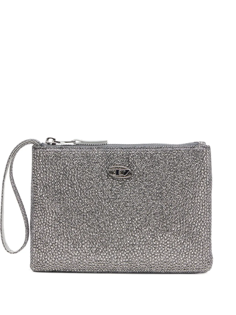 Diesel Crystal-embellished Wallet In Gray