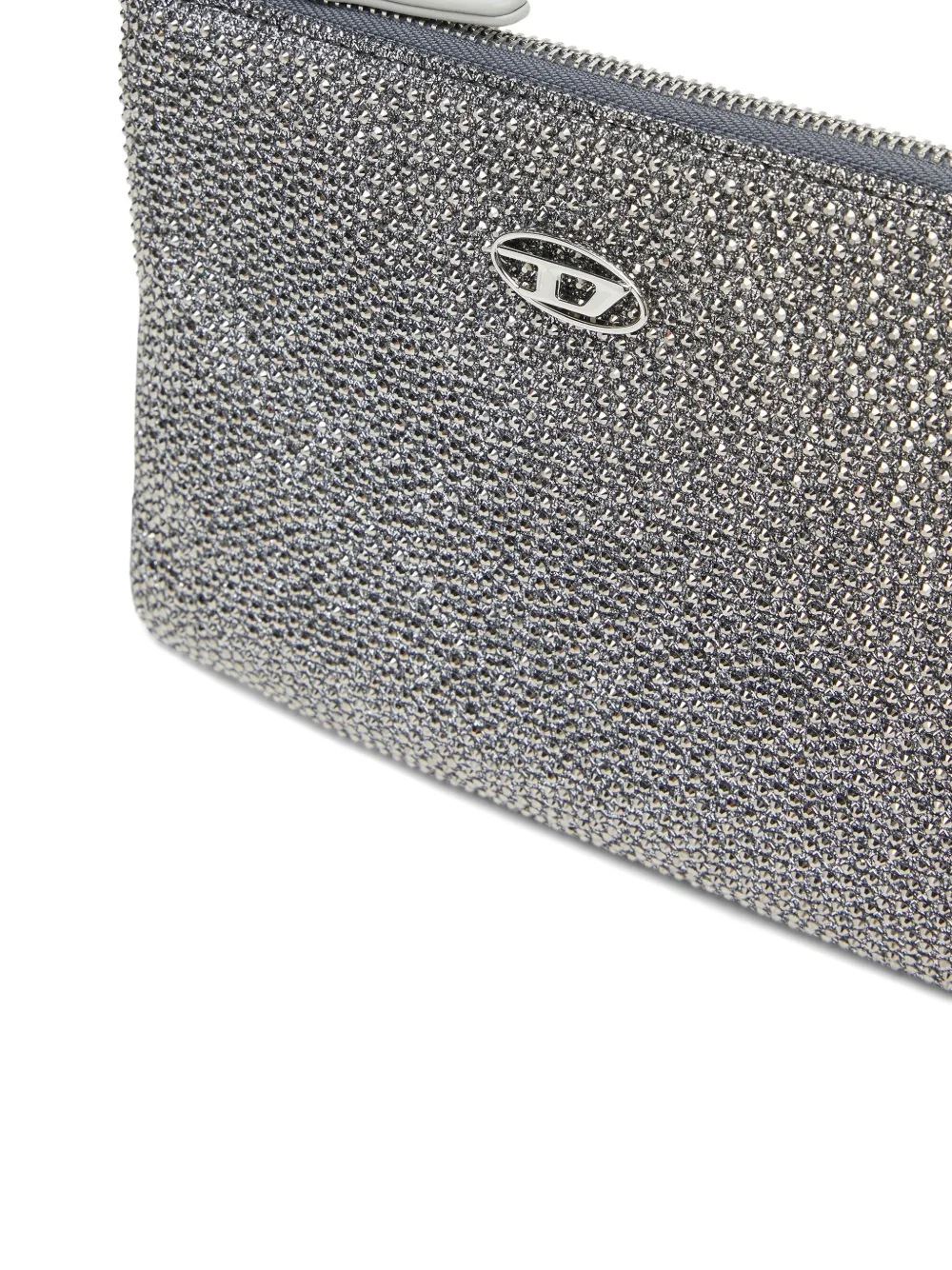 Diesel Crystal-embellished Wallet In Gray